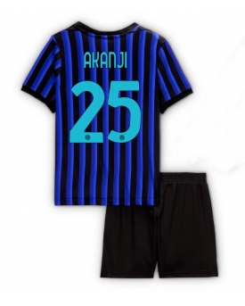 Billige Fotballdrakt Inter Milan Manuel Akanji #25 Replika Hjemmedraktsett Barn 2025-26 Kortermet (med bukser)